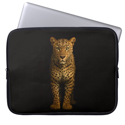 Black 4 Luxe Laptop Sleeve, Majestic Leopard Laptopschutzhülle (Vorderseite)