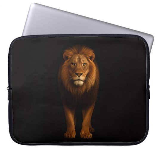 Black 4 Luxe Laptop Sleeve, Majestic Lion Laptopschutzhülle (Vorderseite)