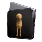 Black 4 Luxe Laptop Sleeve, Minimalist Labrador Laptopschutzhülle (Vorderseite Links)