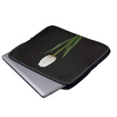 Black 4 Luxe Laptop Sleeve, Pearl White Tulip Laptopschutzhülle (Vorne Knopf)
