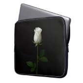 Black 4 Luxe Laptop Sleeve, Pure White Rose Laptopschutzhülle (Vorderseite Links)