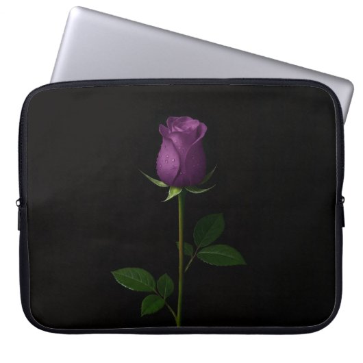 Black 4 Luxe Laptop Sleeve, Royal Violet Rose Laptopschutzhülle (Vorderseite)