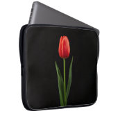 Black 4 Luxe Laptop Sleeve, Ruby Red Tulip Laptopschutzhülle (Vorne Rechts)