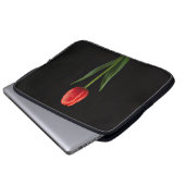 Black 4 Luxe Laptop Sleeve, Ruby Red Tulip Laptopschutzhülle (Vorne Knopf)