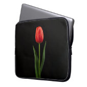Black 4 Luxe Laptop Sleeve, Ruby Red Tulip Laptopschutzhülle (Vorderseite Links)