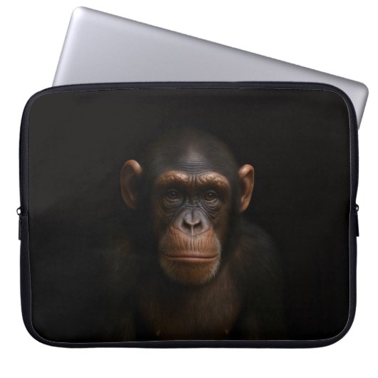 Black 4 Luxe Laptop Sleeve, Serene Chimpanzee Laptopschutzhülle (Vorderseite)