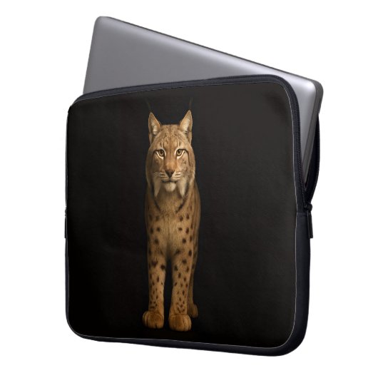 Black 4 Luxe Laptop Sleeve, Silent Lynx Laptopschutzhülle (Vorderseite Links)