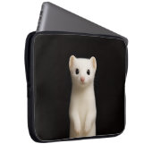Black 4 Luxe Laptop Sleeve, Stylish Ermine Laptopschutzhülle (Vorne Rechts)