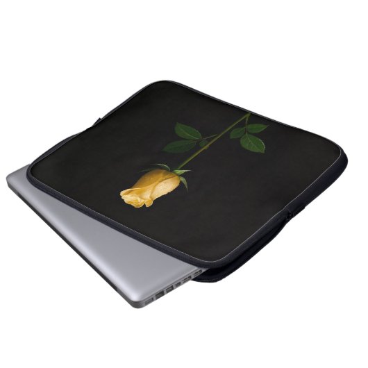 Black 4 Luxe Laptop Sleeve, Sunlit Yellow Rose Laptopschutzhülle (Vorne Knopf)
