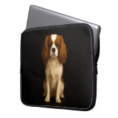 Black 4 Luxe Laptop Sleeve, Sweet Cavalier Spaniel Laptopschutzhülle (Vorderseite Links)