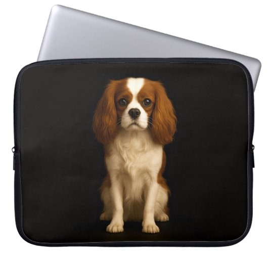 Black 4 Luxe Laptop Sleeve, Sweet Cavalier Spaniel Laptopschutzhülle (Vorderseite)