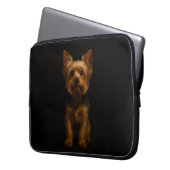 Black 4 Luxe Laptop Sleeve, Yorkshire Terrier Laptopschutzhülle (Vorderseite Links)