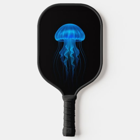 Black 4 Luxe Pickleball Paddle, Blue Jellyfish Schläger (Rückseite)