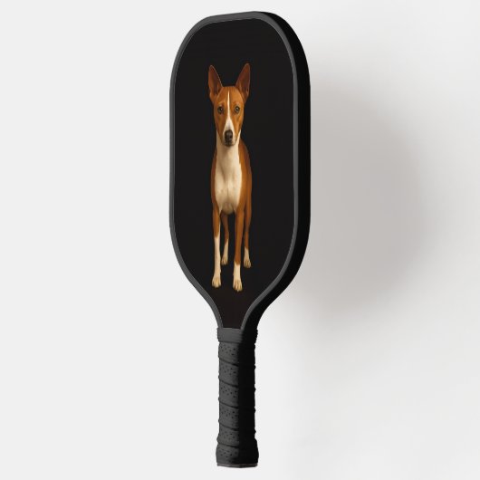 Black 4 Luxe Pickleball Paddle, Classy Basenji Dog Pickleball Schläger (Links)