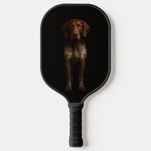 Black 4 Luxe Pickleball Paddle, German Pointer Dog Schläger (Vorderseite)