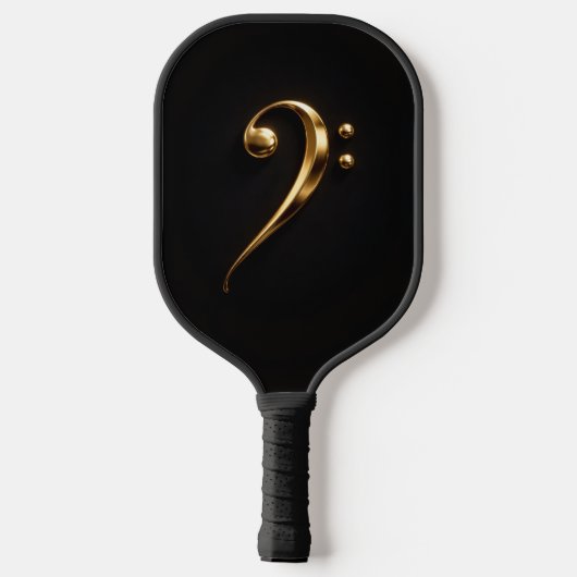 Black 4 Luxe Pickleball Paddle, Golden Bass Clef Pickleball Schläger (Rückseite)