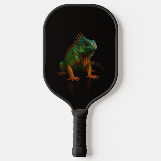 Black 4 Luxe Pickleball Paddle, Green Iguana Pickleball Schläger (Rückseite)