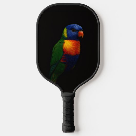 Black 4 Luxe Pickleball Paddle, Lorikeet Parrot Schläger (Vorderseite)
