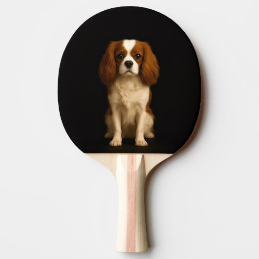 Black 4 Luxe ping pong paddle, Cavalier Spaniel Tischtennis Schläger (Rückseite)