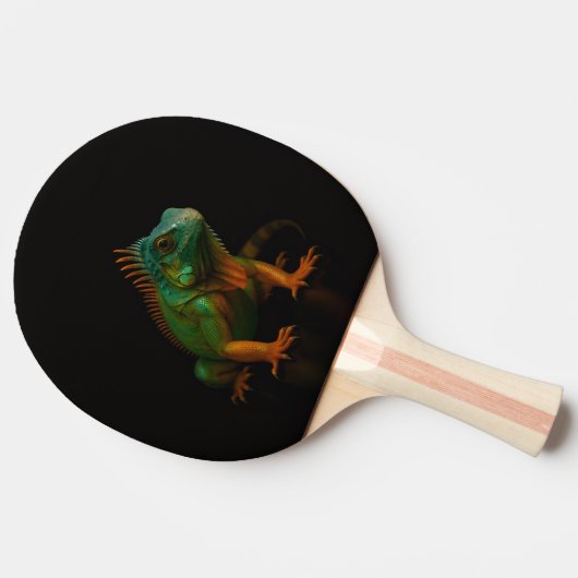 Black 4 Luxe ping pong paddle, Green Iguana Tischtennis Schläger (Seitenansicht)