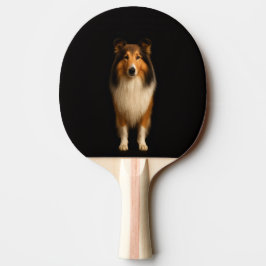 Black 4 Luxe ping pong paddle, Loyal Collie Dog Tischtennis Schläger