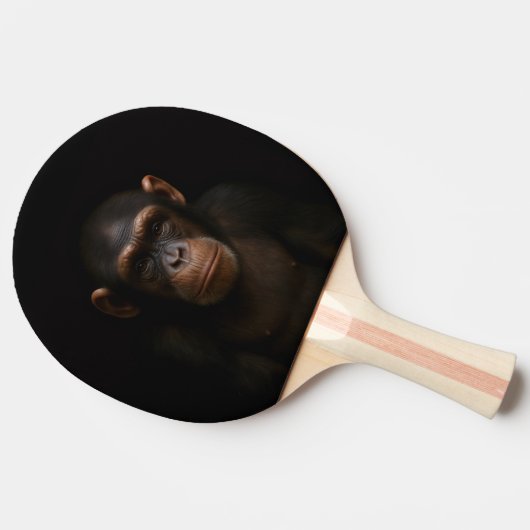 Black 4 Luxe ping pong paddle, Serene Chimpanzee Tischtennis Schläger (Seitenansicht)