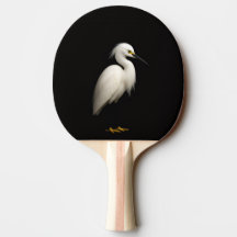 Black 4 Luxe ping pong paddle, Snowy Egret