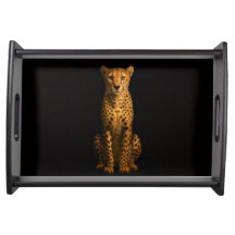 Black 4 Luxe serving tray, Sleek Cheetah