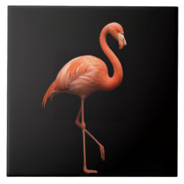 Black 4 Luxe Tile mit rosa Flamingo Tropical Bird Fliese