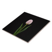 Black 4 Luxe Tile with Blush Pink Tulip Fliese (Seite)