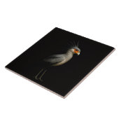 Black 4 Luxe Tile with Exotic Secretarybird Fliese (Seite)
