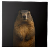 Black 4 Luxe Tile with Fluffy Marmot Fliese (Vorderseite)