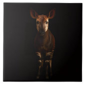 Black 4 Luxe Tile with Forest Okapi Fliese (Vorderseite)