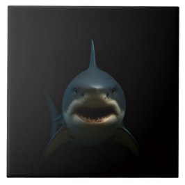 Black 4 Luxe Tile with Great White Shark Fliese