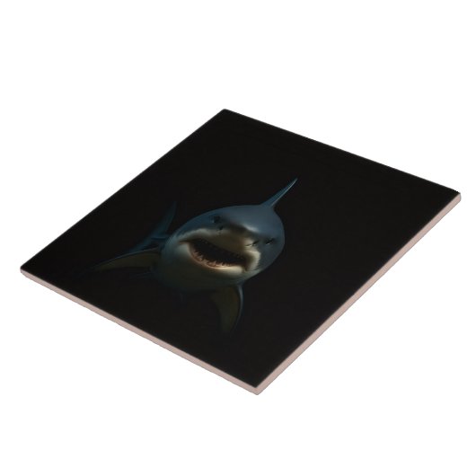 Black 4 Luxe Tile with Great White Shark Fliese (Seite)