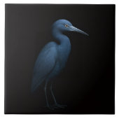 Black 4 Luxe Tile with Little Blue Heron Fliese (Vorderseite)