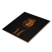Black 4 Luxe Tile with Majestic Lion Fliese (Seite)