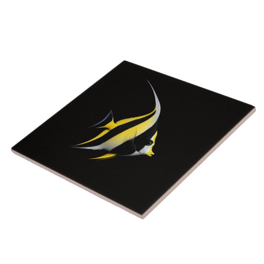 Black 4 Luxe Tile with Moorish Idol Fliese (Seite)