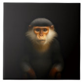 Black 4 Luxe Tile with Red Shanked Douc Langur Fliese (Vorderseite)