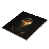 Black 4 Luxe Tile with Red Shanked Douc Langur Fliese (Seite)