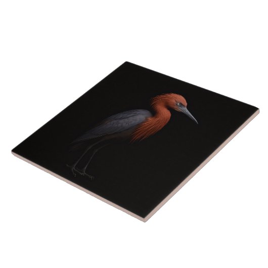Black 4 Luxe Tile with Reddish Egret Fliese (Seite)