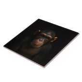 Black 4 Luxe Tile with Serene Chimpanzee Fliese (Seite)