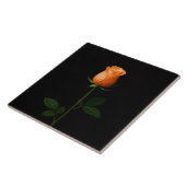 Black 4 Luxe Tile with Sunset Orange Rose Fliese (Seite)