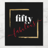 Black 50 & Fabulous Modern Weinetikett (Einzelnes Label)