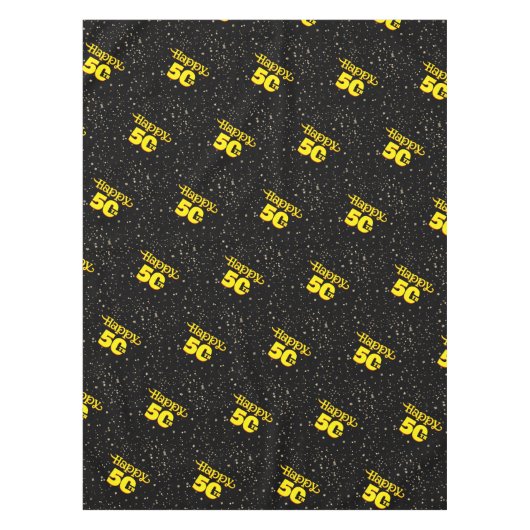 BLACK 50. Geburtstag Tischdecke (Vorderseite)