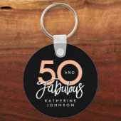 Black 50 und Fabulous Modern 50. Geburtstag Schlüsselanhänger (Vorderseite)