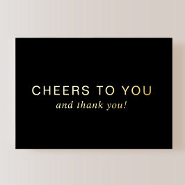 Black 50th Birthday Gold Foil Thank You Card Folieneinladung