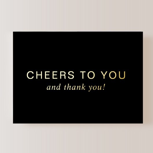 Black 50th Birthday Gold Foil Thank You Card Folieneinladung