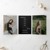 Black 5-Foto Fun Boxes Abschluss Dreifach Gefaltete Einladung (Innenseite)