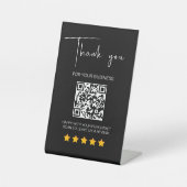 Black 5 Star Review Business Reviews QR Code Sockelschild (Vorderseite)